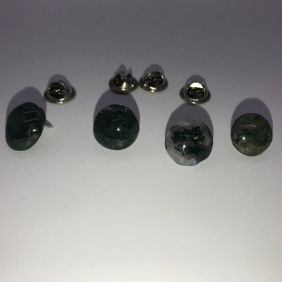Moss Agate Cabochon Pins - Picture 4 of 5